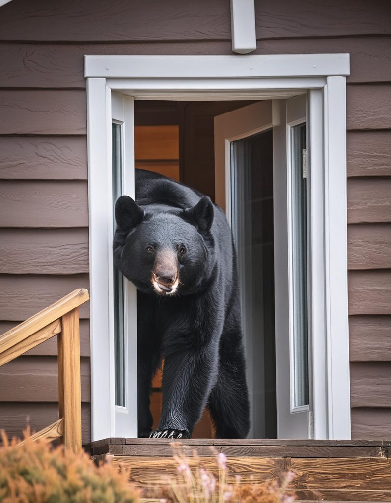 Firefly black bear breaking into a nice rental chalet 3125